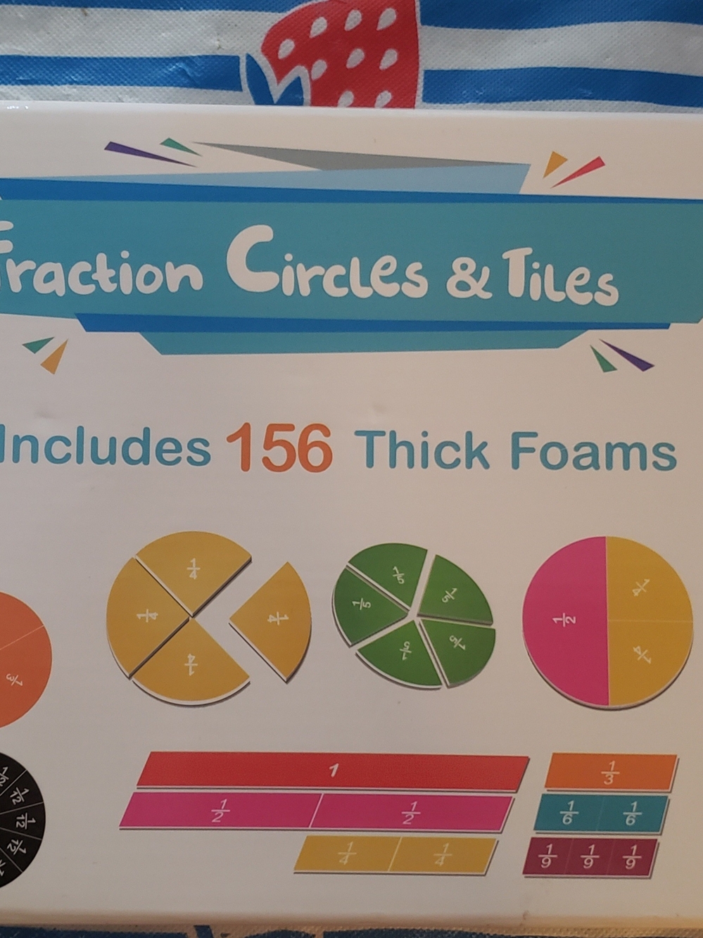 New Sealed Box Magnetic Fraction Circles & Tiles Foam Math Set Ages 4+